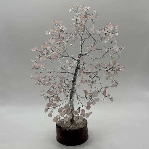 Accessories - Decorative Rose Quartz Gemstone Tree - Pink Crystal Home Art